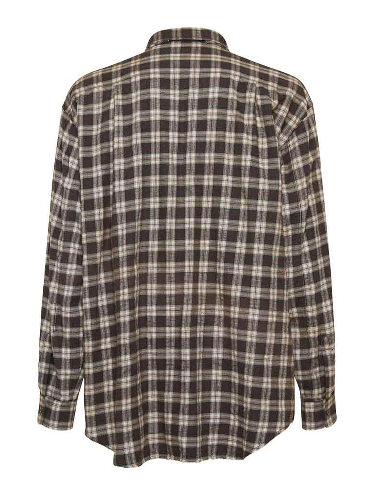 Dsquared2 Capsule Shirt In All-over Check Patterned Cotton In Brown