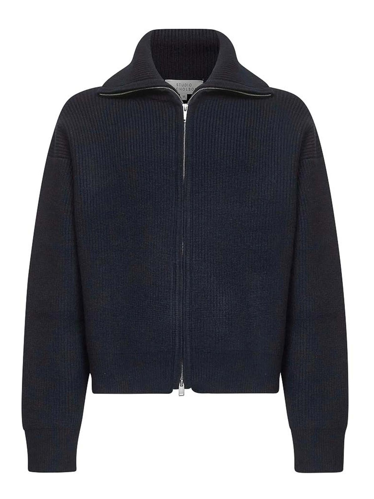 Studio Nicholson Neutral Textured Knit Sweater Collection In Blue