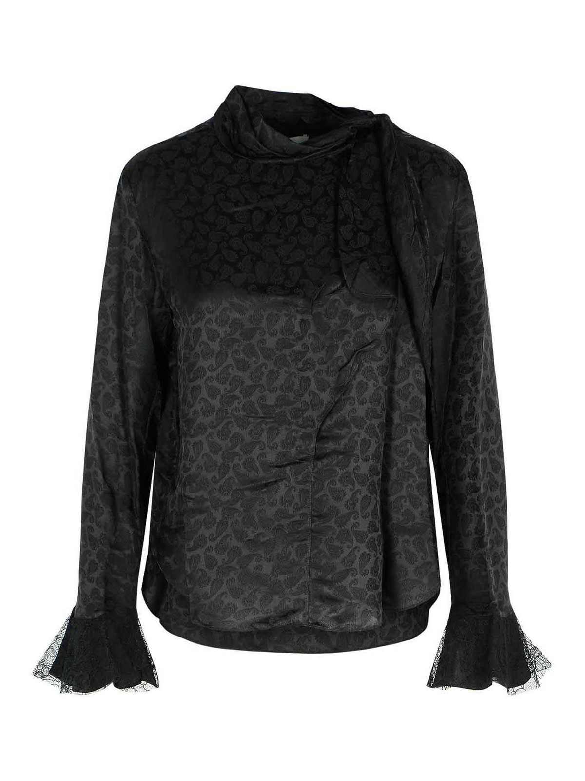 Isabel Marant Raphaella Blouse In Silk And Black Viscose