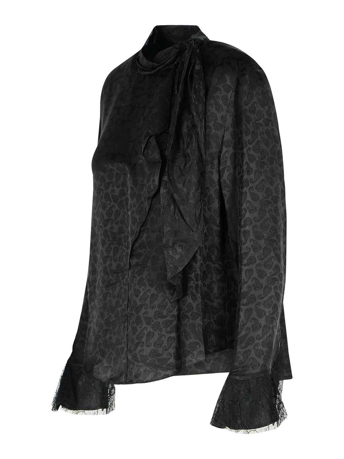 Isabel Marant Raphaella Blouse In Silk And Black Viscose In Black