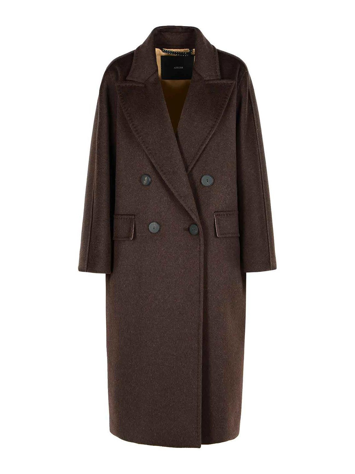 Max Mara Over Coat In Cachemire Alpaca And Wool In Brown