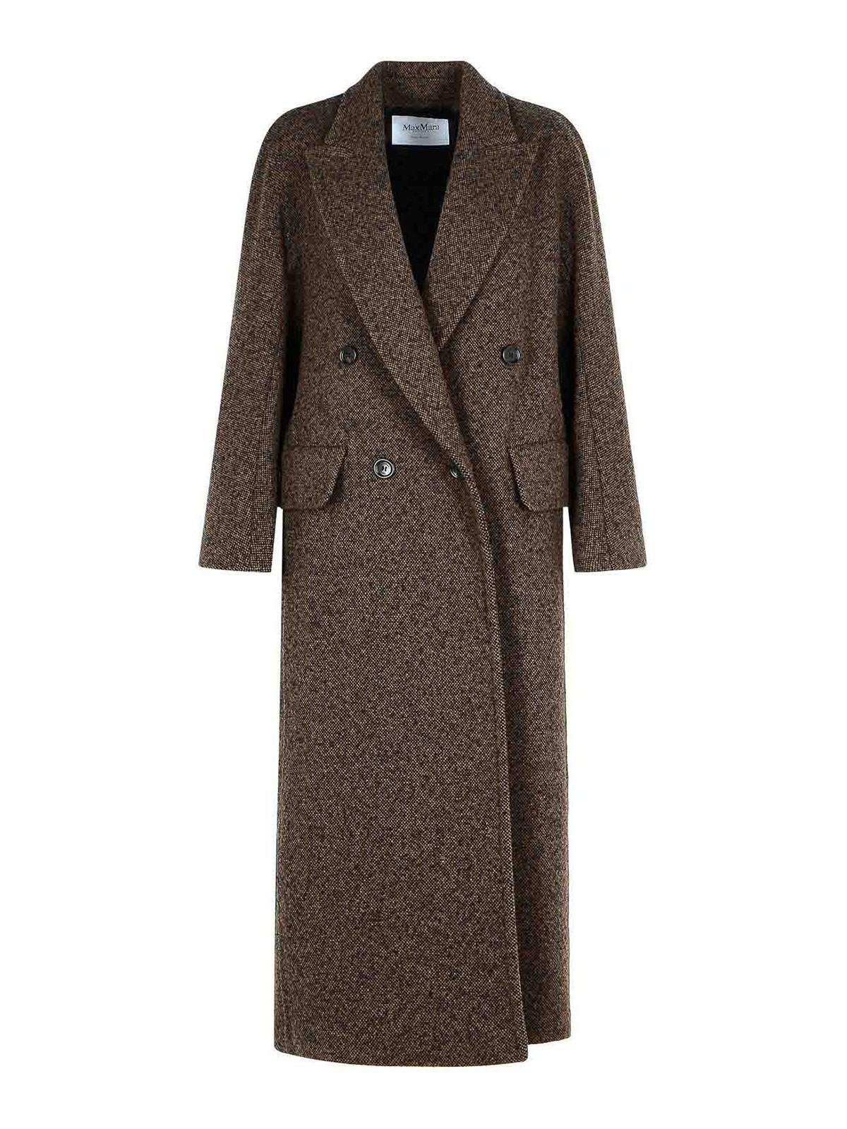 Max Mara Arco 1234 Chocolate Virgin Wool Coat In Brown