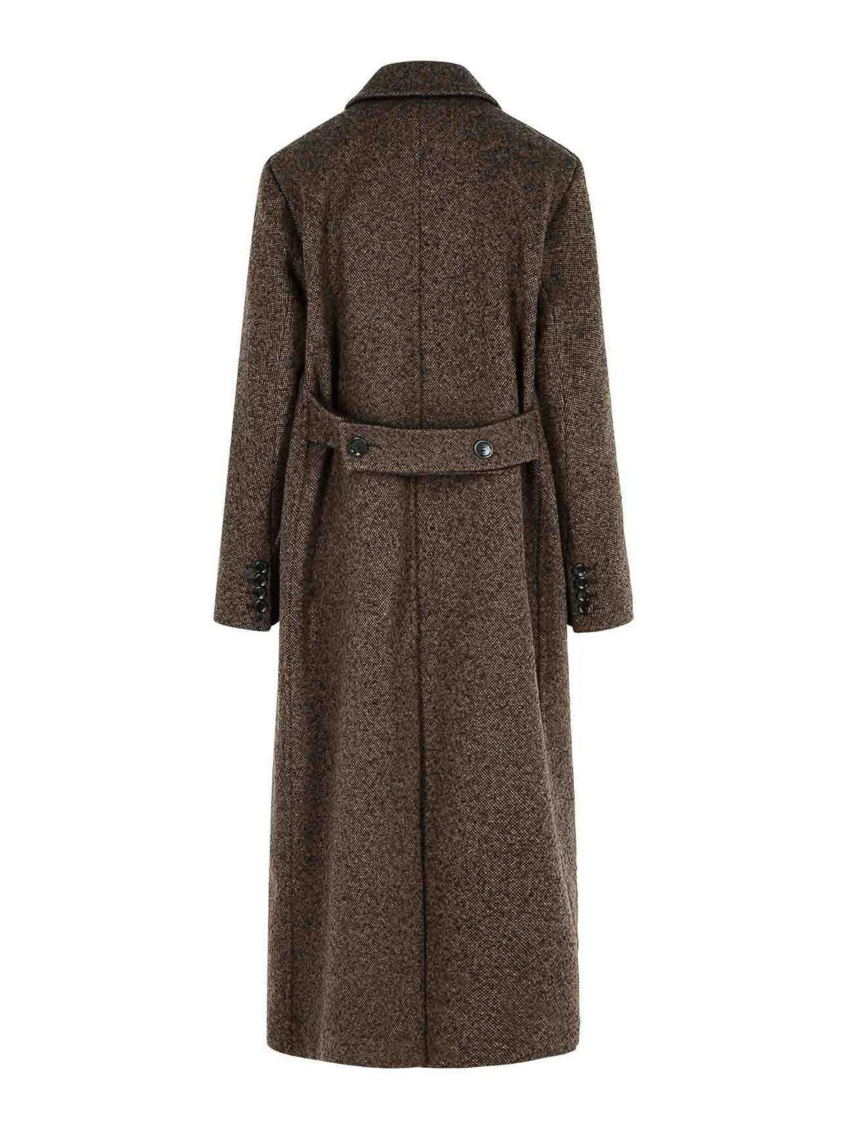 Max Mara Arco 1234 Chocolate Virgin Wool Coat In Brown