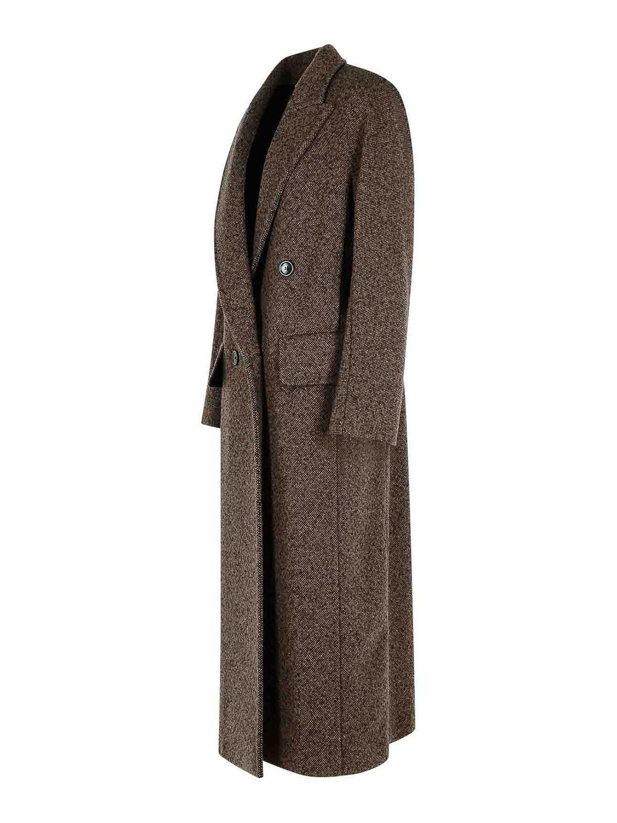Max Mara Arco 1234 Chocolate Virgin Wool Coat In Brown