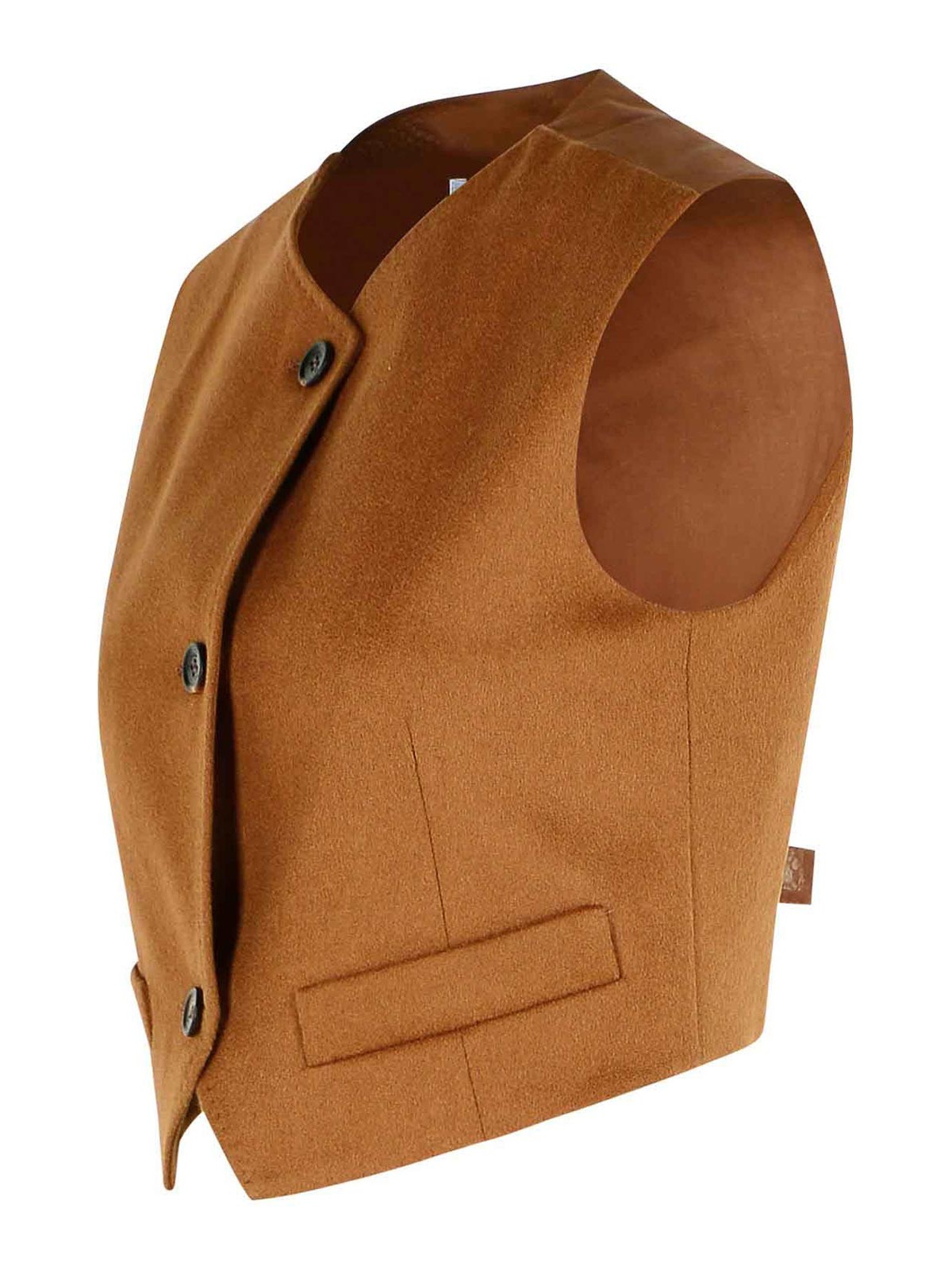 Max Mara Edda Camel Light Leather Vest In Brown