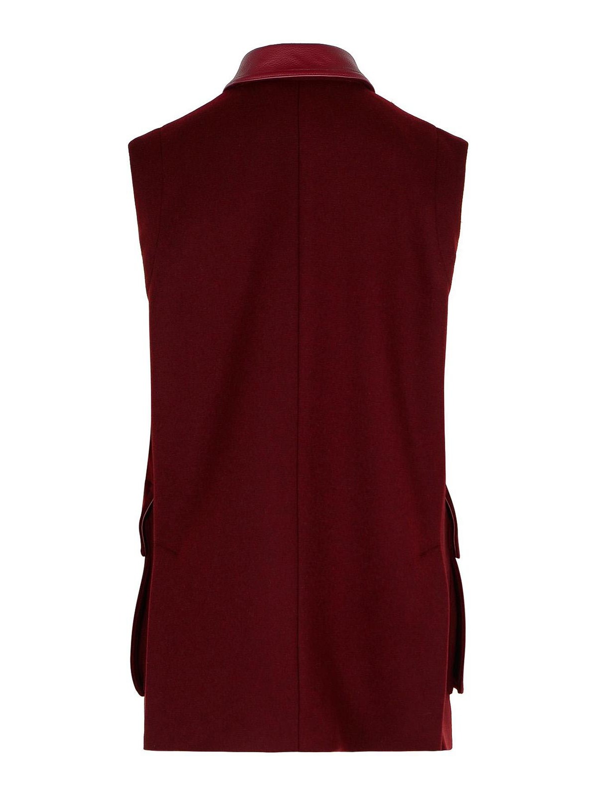 Max Mara Aeroso 1234 Long Vest In Alpaca And Cachemire In Red