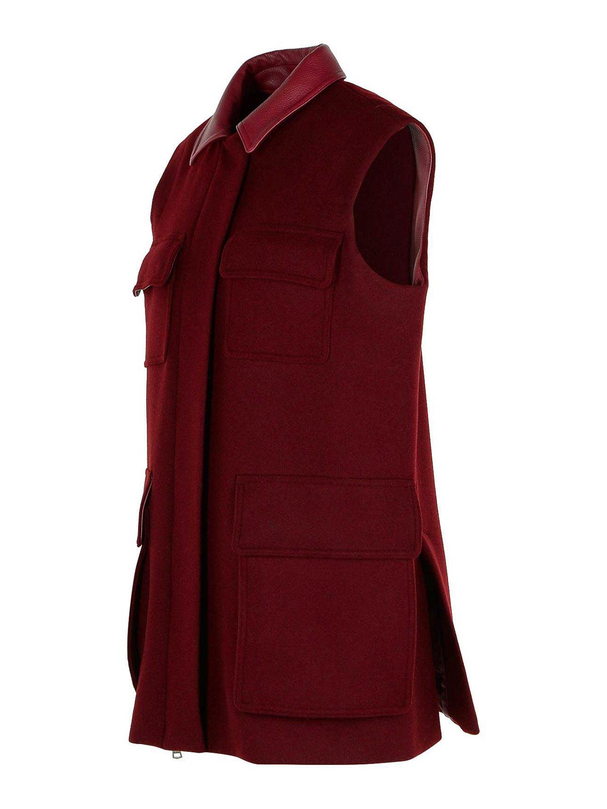 Max Mara Aeroso 1234 Long Vest In Alpaca And Cachemire In Red