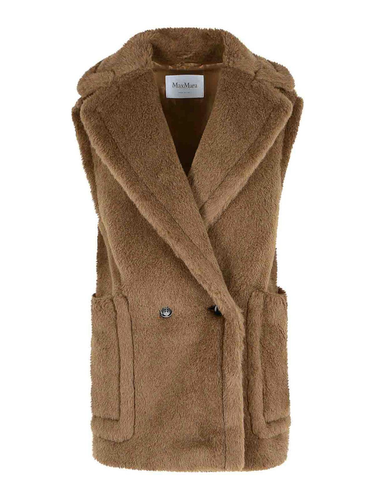 Max Mara Bormida 1234  Vest In Alpaca And Brown Wool