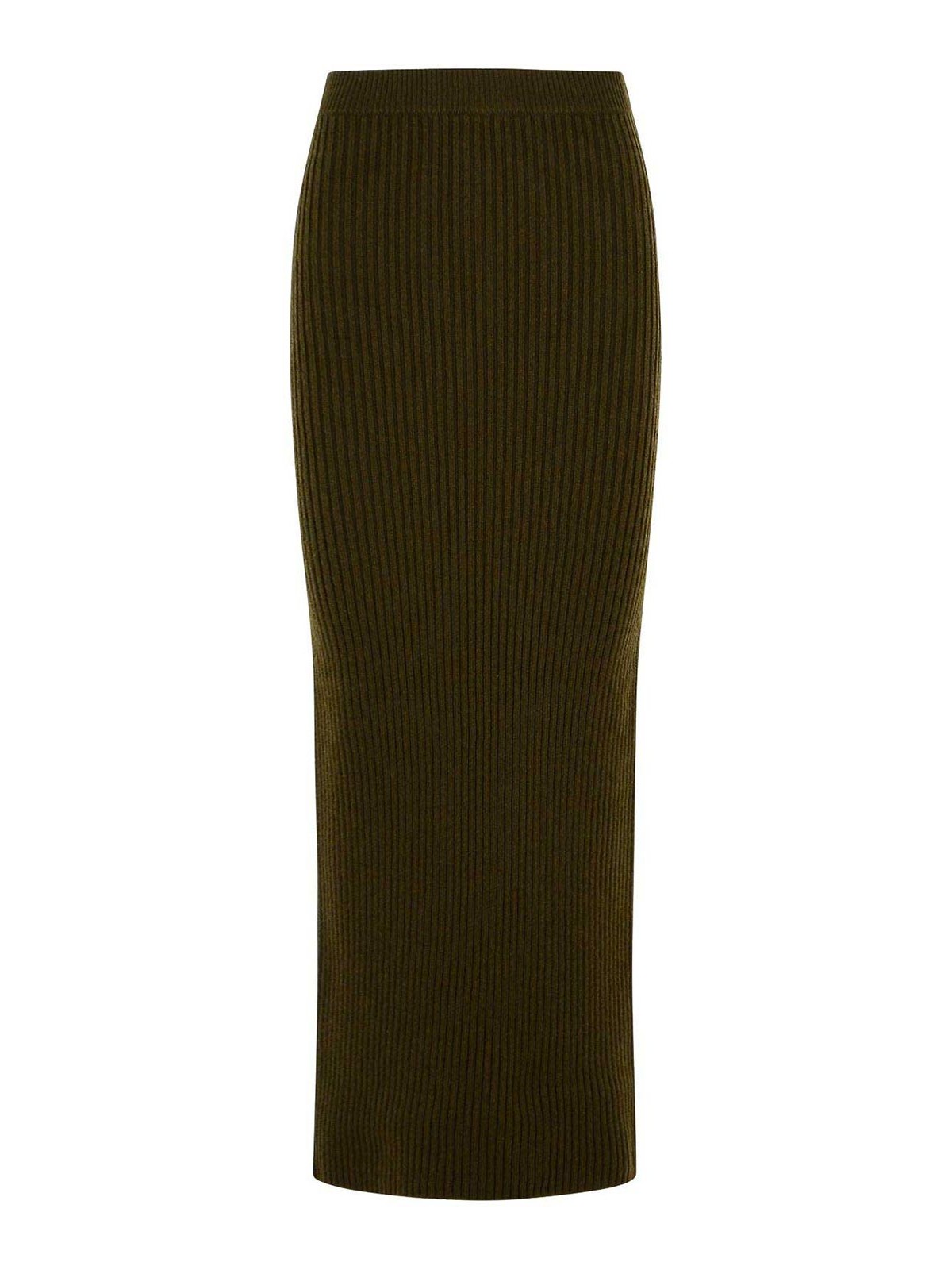 Max Mara Boris 1234 Sheath Skirt In Wool And Cachemire In Green
