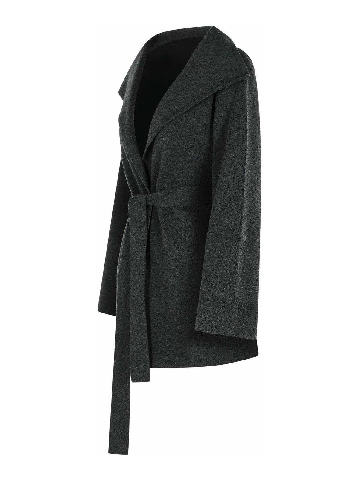 Max Mara Rea Viscose And Grey Wool Jacket In Black