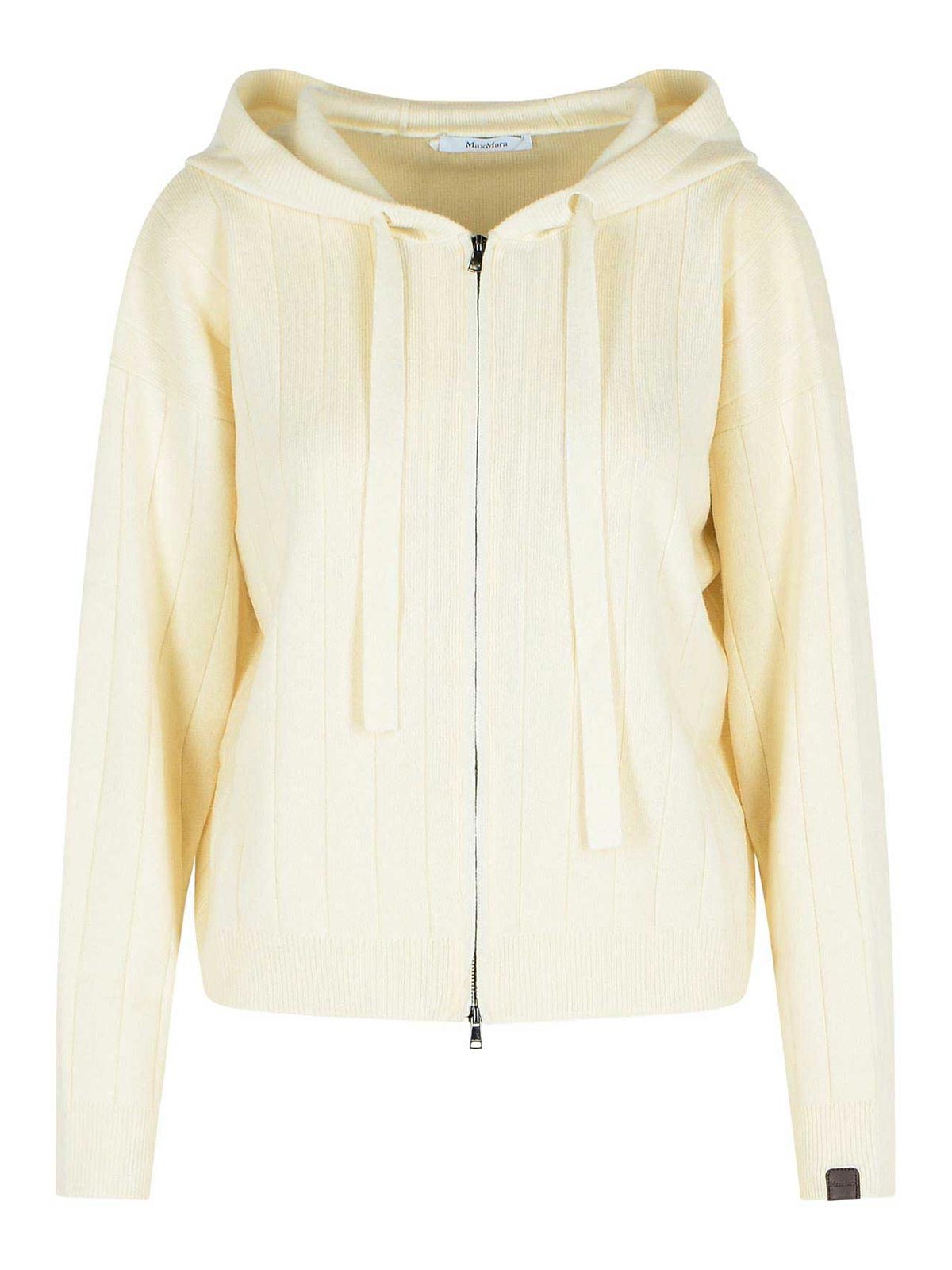 Max Mara Rubiera White Cashmere Yarn Cardigan