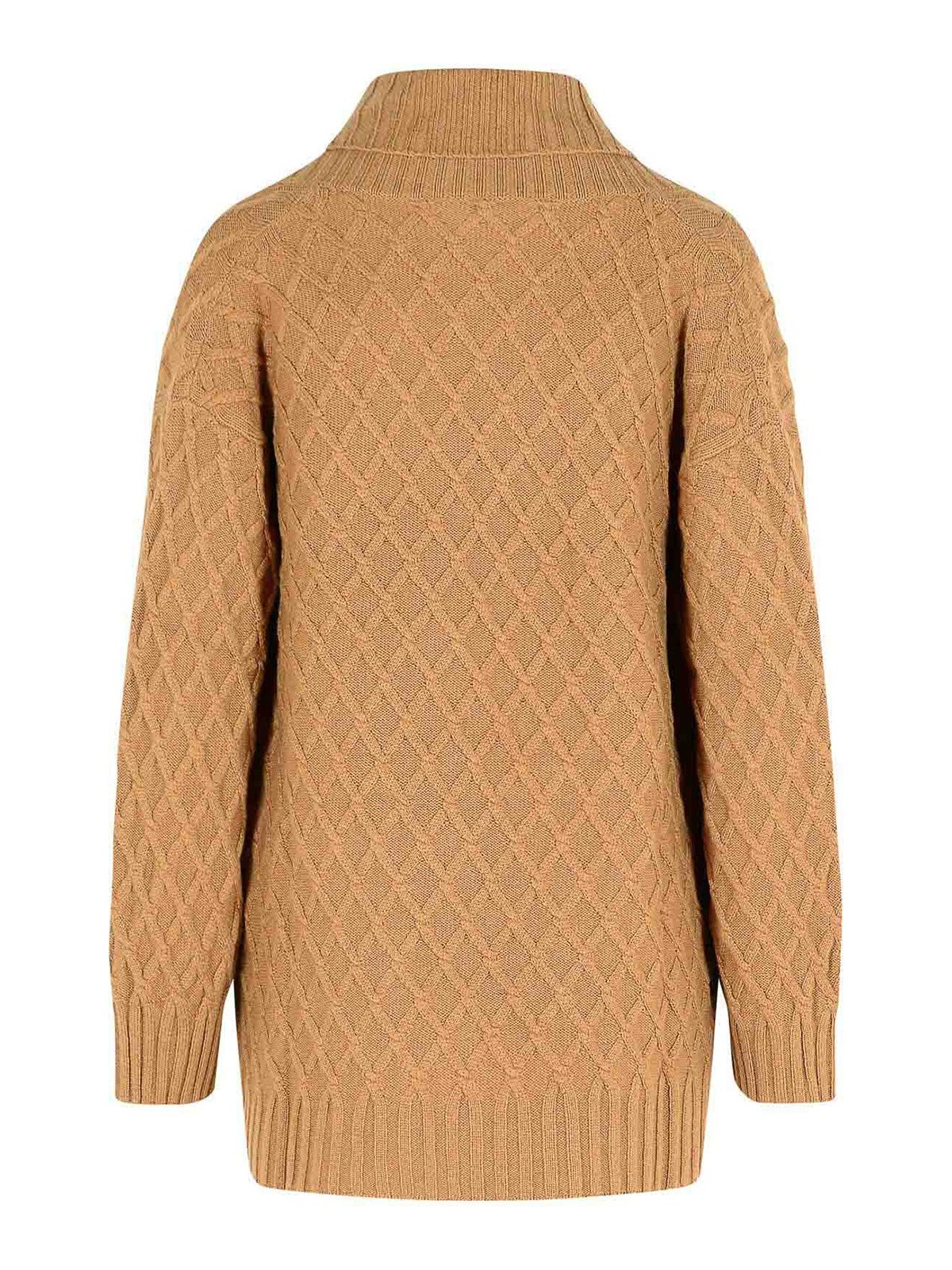 Max Mara Mirca Double-breasted Camel Yarn Cardigan In Brown