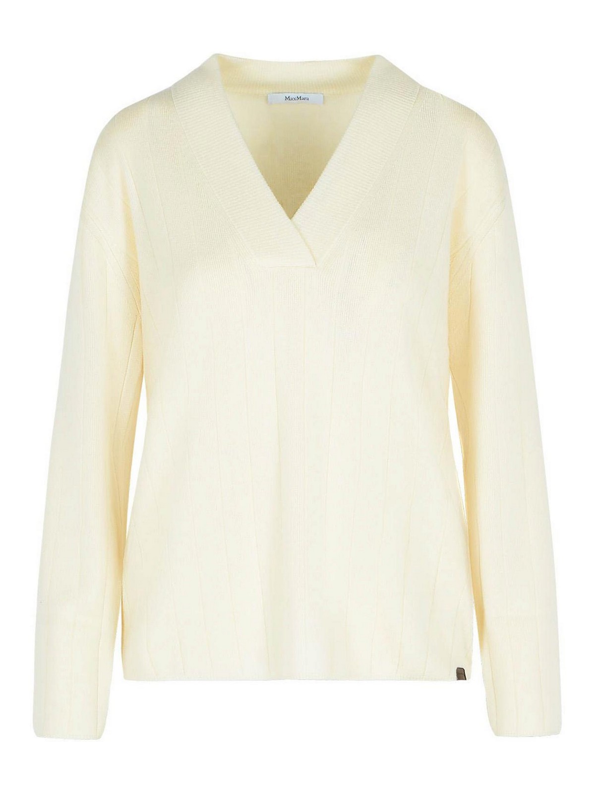 Max Mara Arten White Cashmere Yarn Sweater