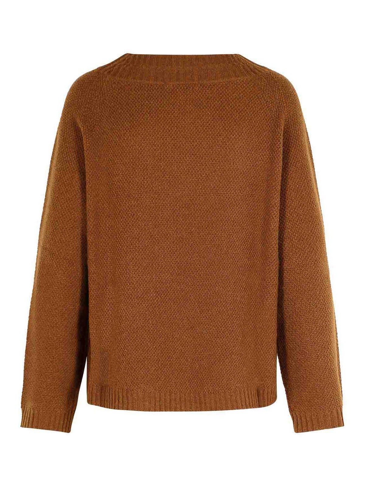 Max Mara Laser Sweater In Leather-colored Camel Yarn In Brown