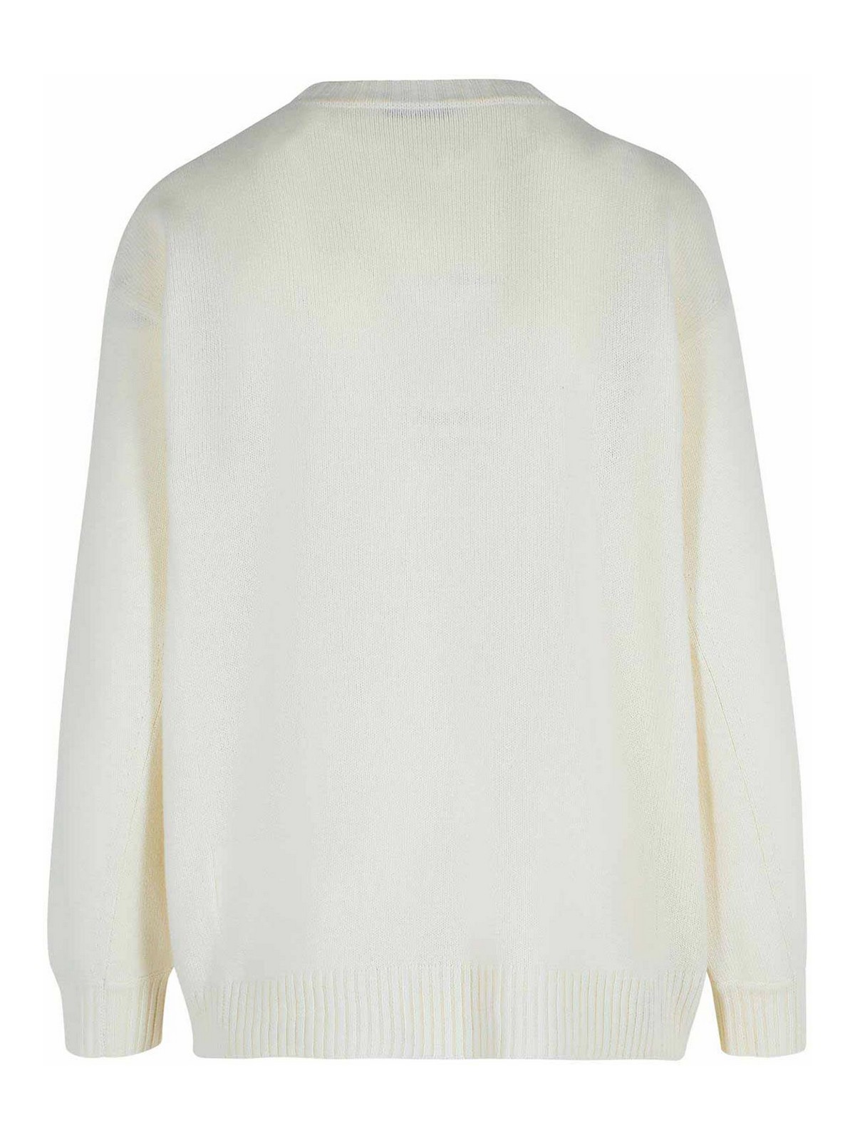 Max Mara Logo-embellishment Crew-neck Sweater In Neutral