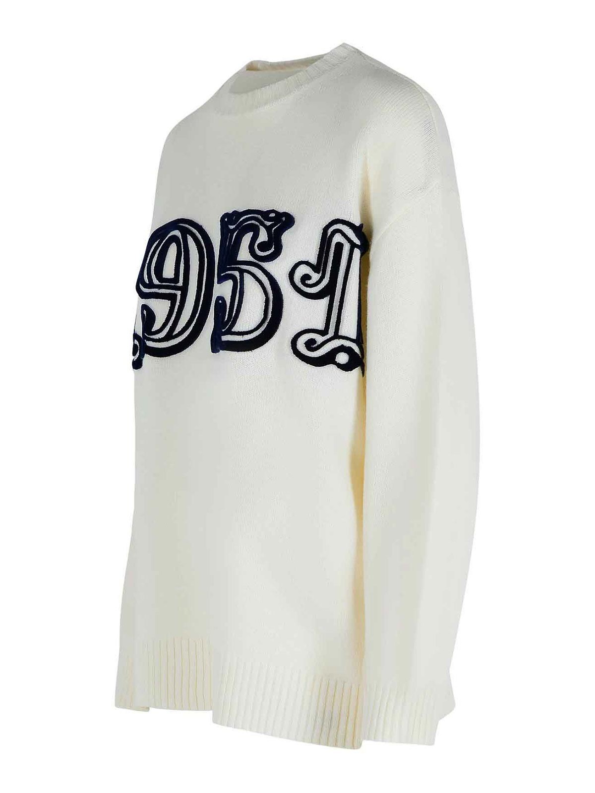 Max Mara Logo-embellishment Crew-neck Sweater In Neutral