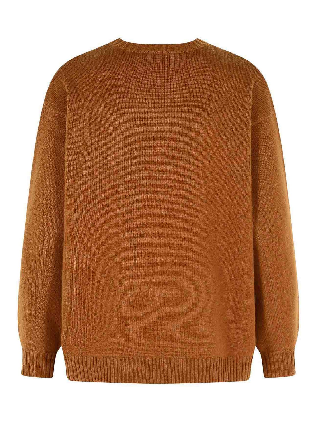 Max Mara Wool And Cashmere Leather Sweater In Brown