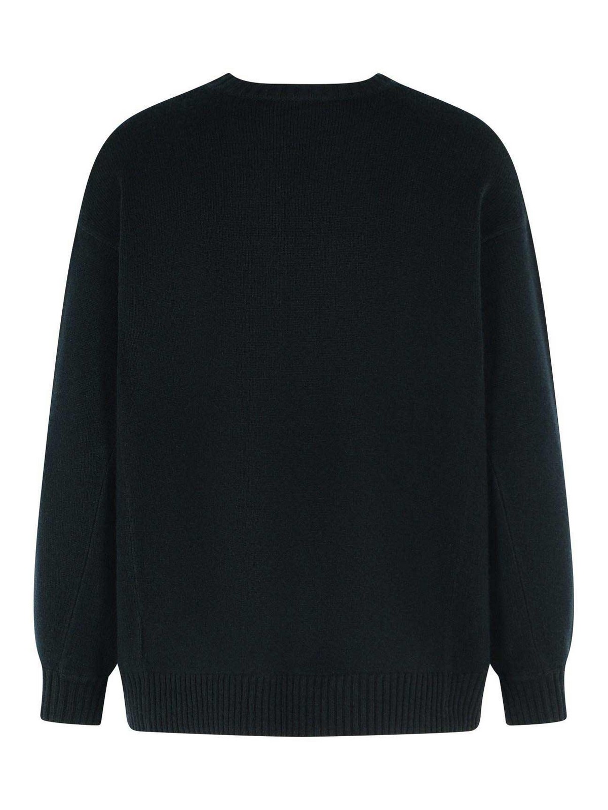 Max Mara Cashmere And Wool Crew Neck Sweater In Black