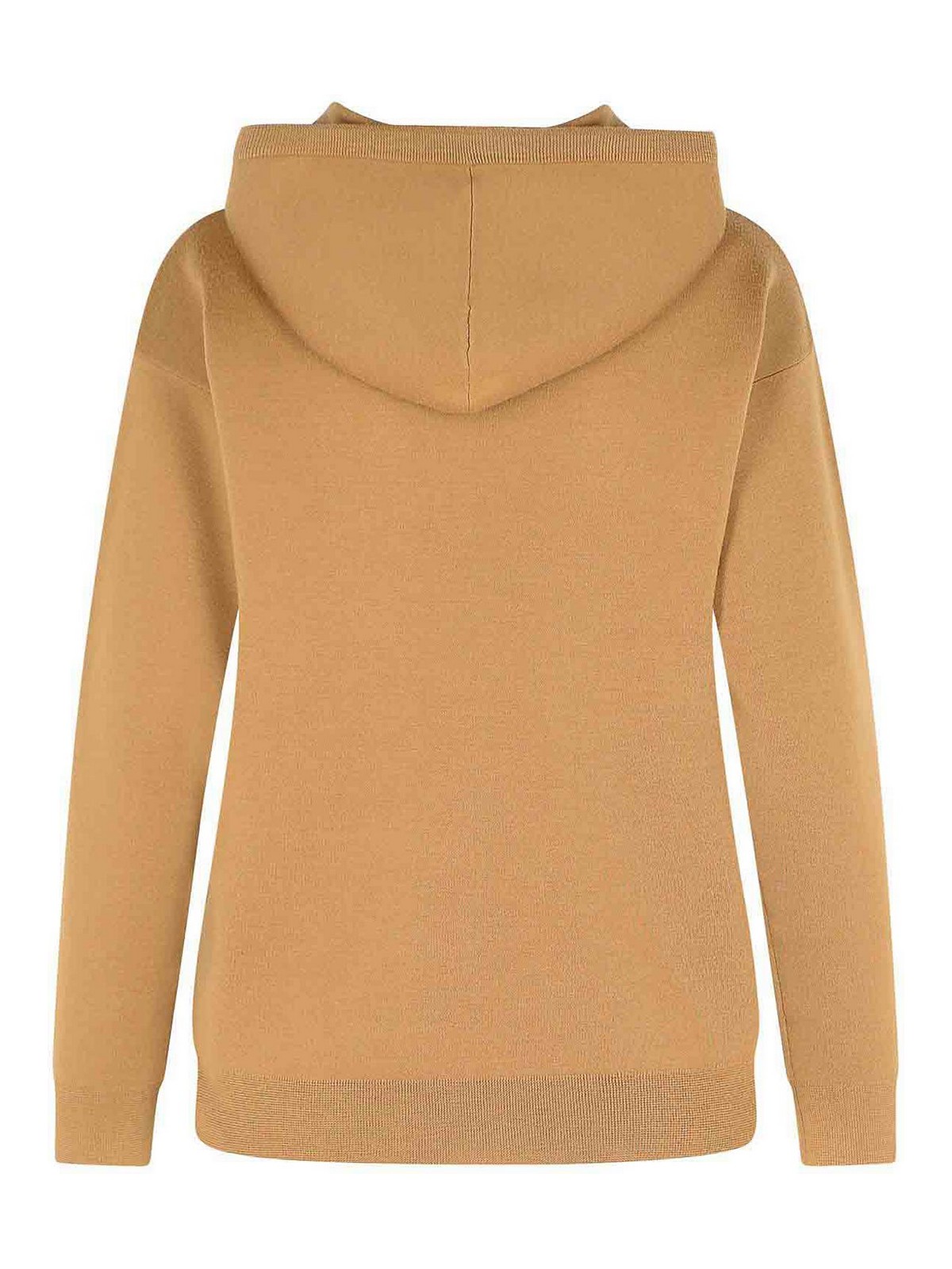 Max Mara Camel Virgin Wool Sweatshirt In Sand
