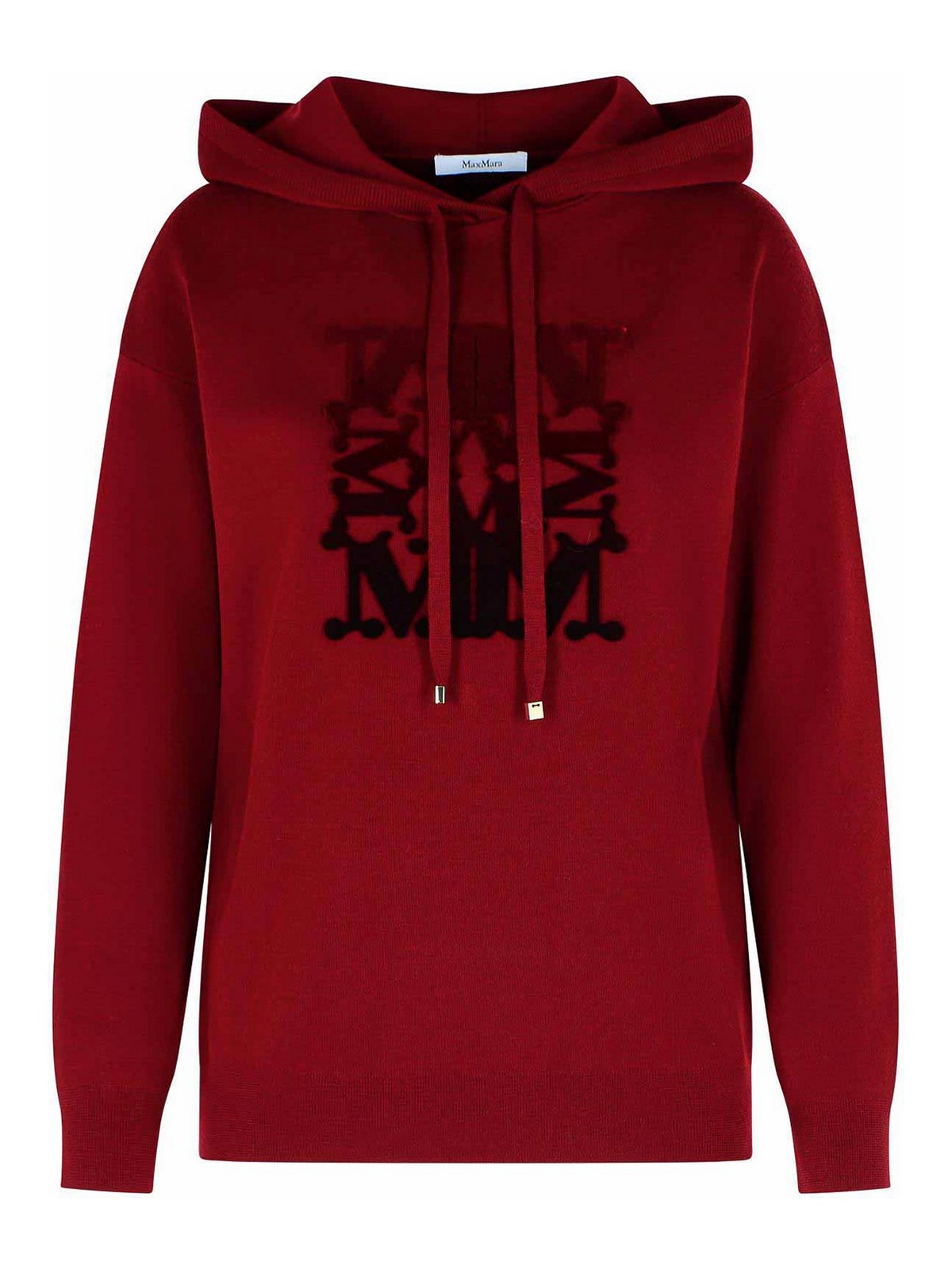 Max Mara Wine Virgin Wool Sweatshirt In Red
