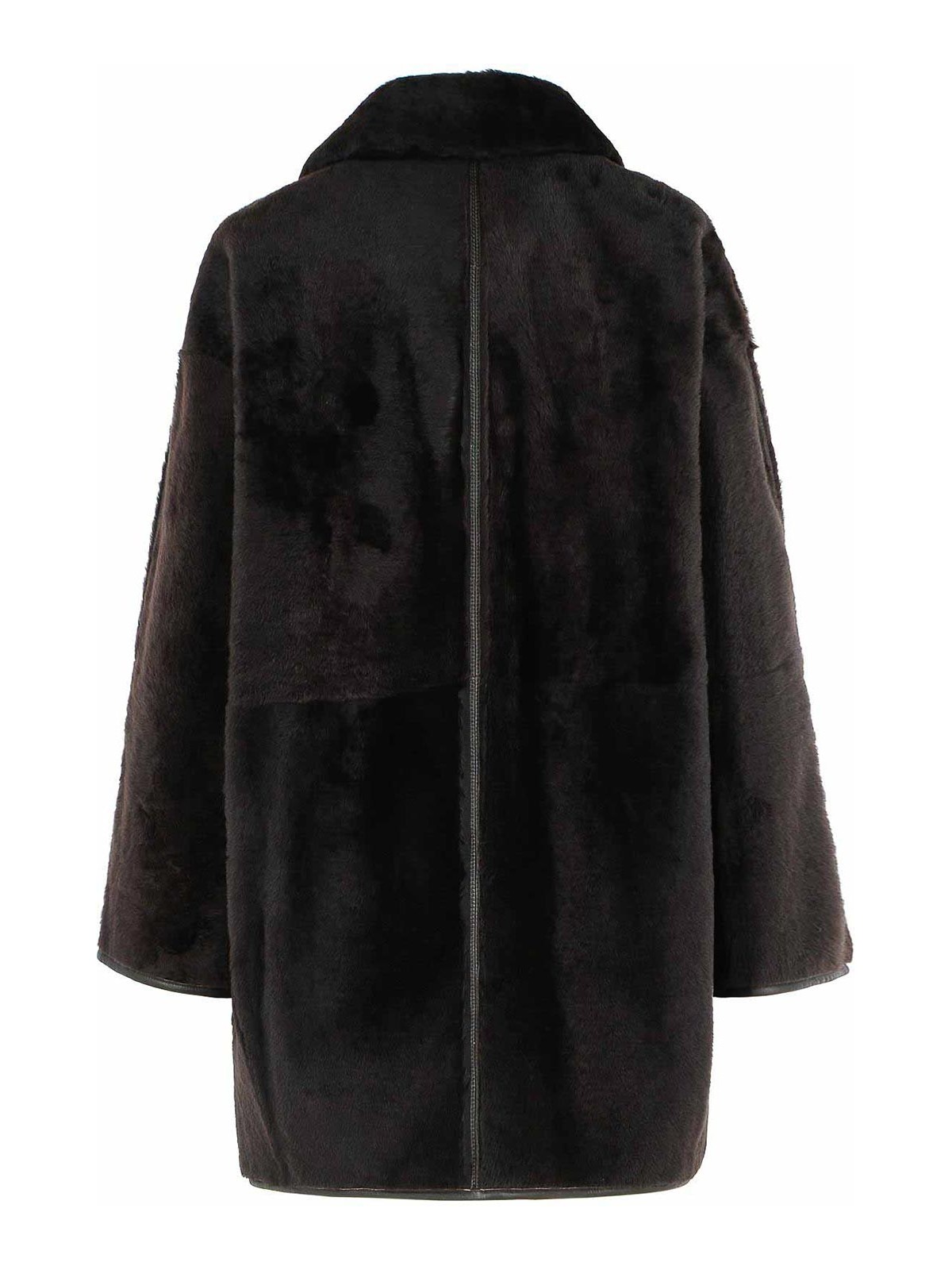 Max Mara Pirenei Dark Brown Reversible Shirt Shirt In Black
