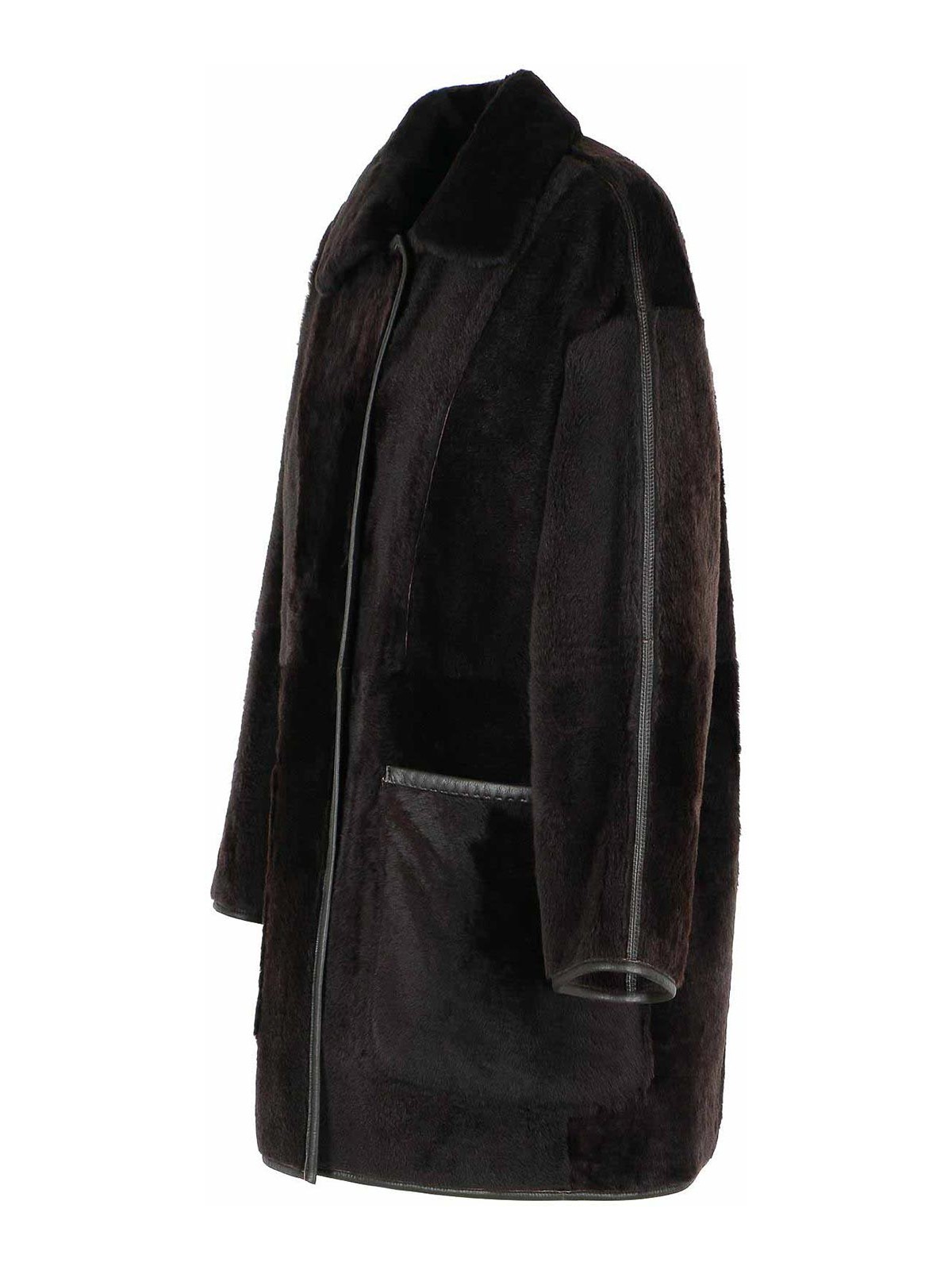 Max Mara Pirenei Dark Brown Reversible Shirt Shirt In Black