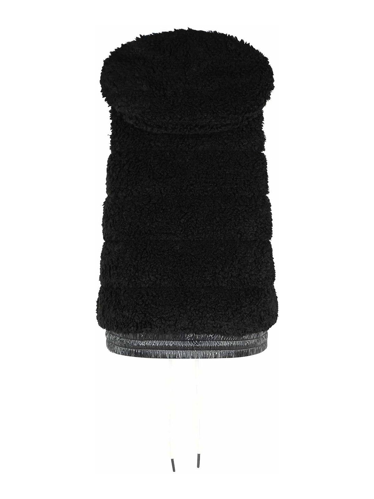 Moncler Teddy Black Polyester Vest In Black