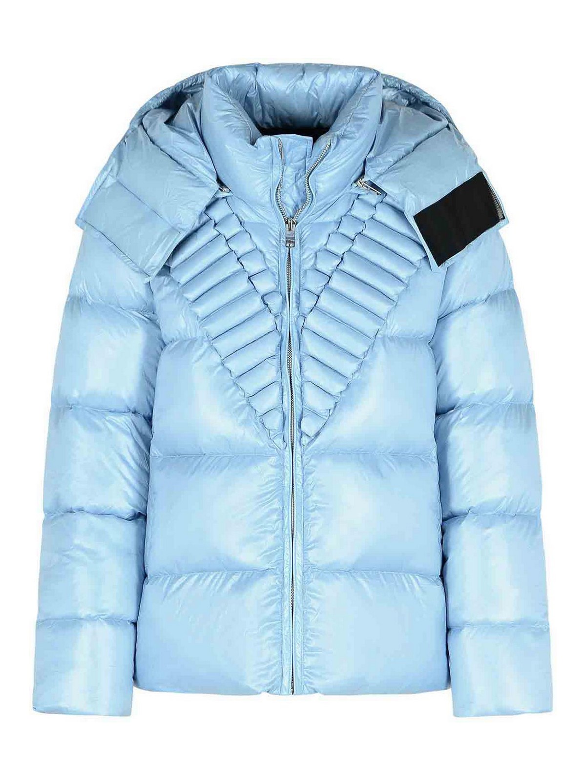 Raxxy Removable Hooded Down Jacket In Polyamide Sugar Paper In Blue