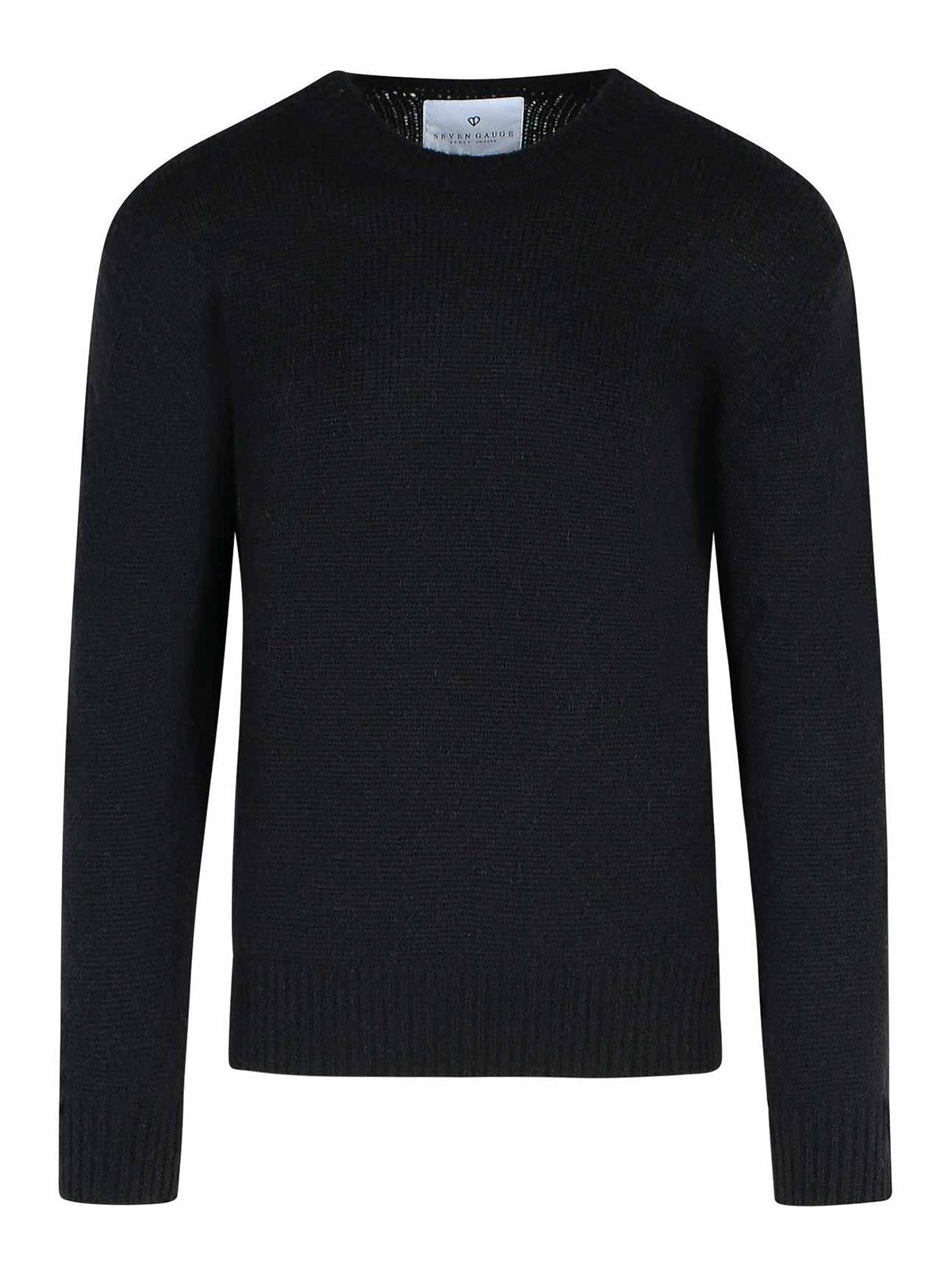 Seven Gauge Black Alpaca Blend Sweater In Black