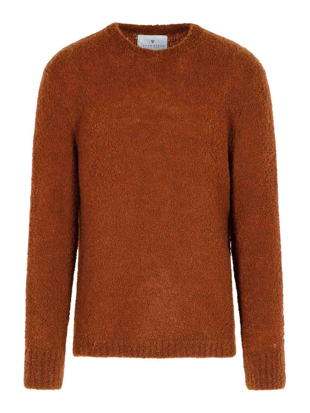 Seven Gauge Crew-neck Long-sleeves Sweater In Brown