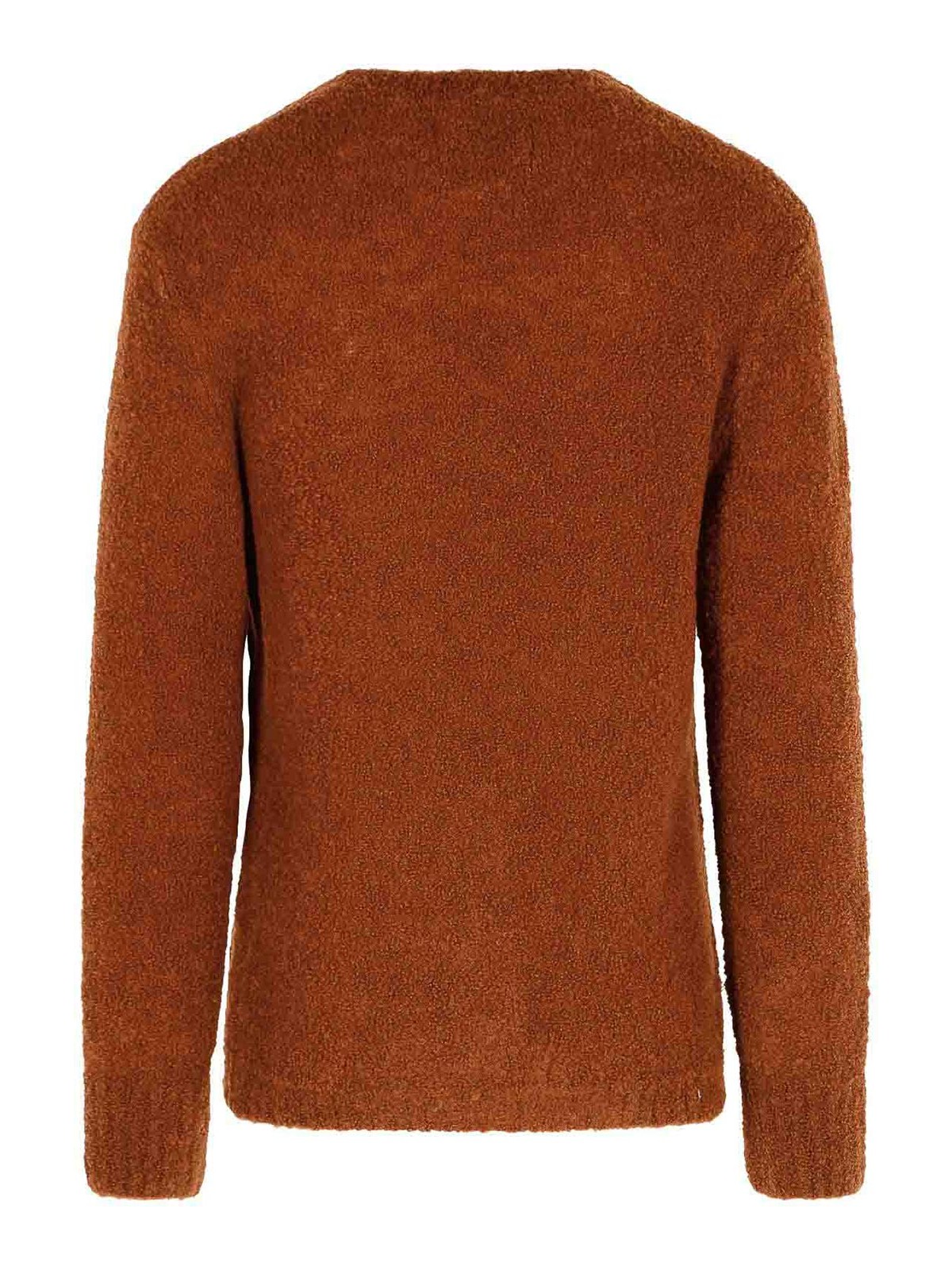 Seven Gauge Crew-neck Long-sleeves Sweater In Brown