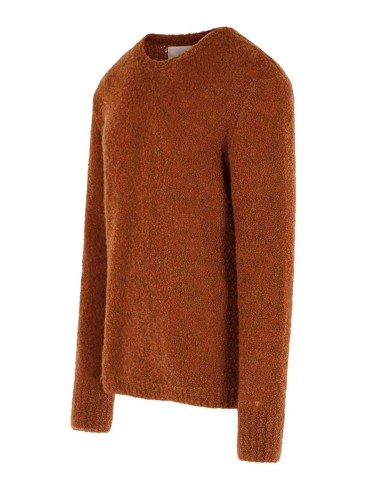 Seven Gauge Crew-neck Long-sleeves Sweater In Brown