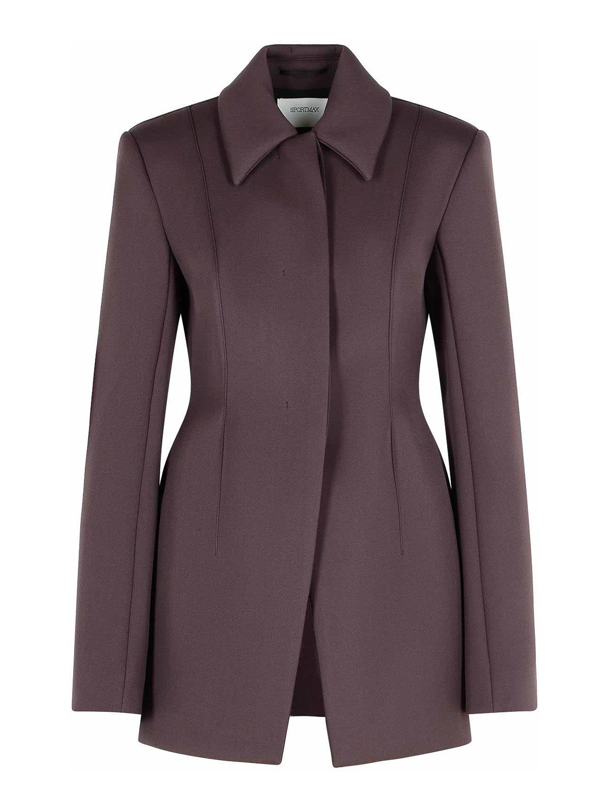 Sportmax Bacio Tight Jacket In Virgin Wool Blend In Brown