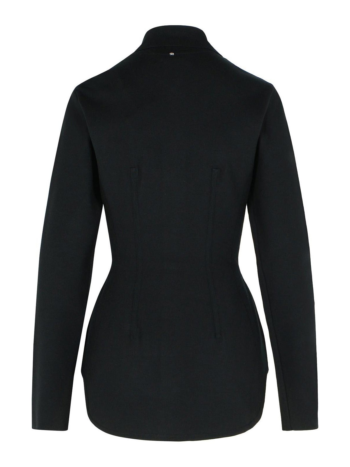 Sportmax Baffo Black Viscose Knit Shirt In Black