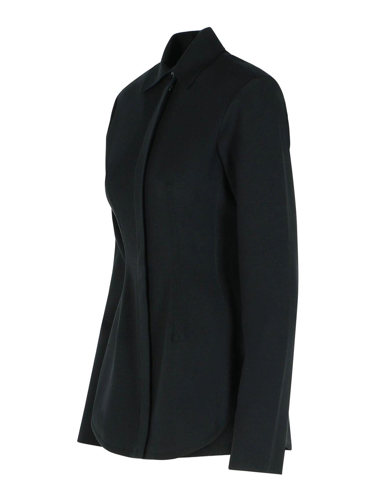 Sportmax Baffo Black Viscose Knit Shirt In Black