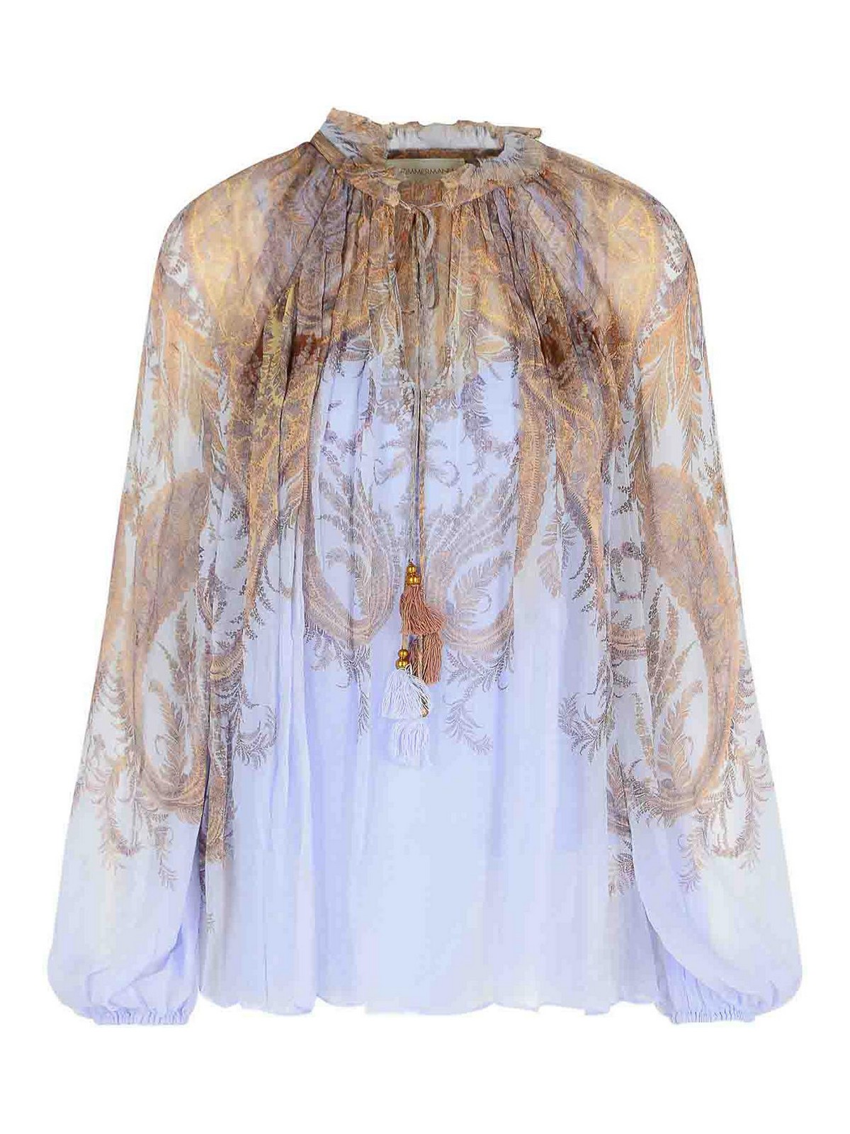 Zimmermann Lilac Viscose Blouse In Silver