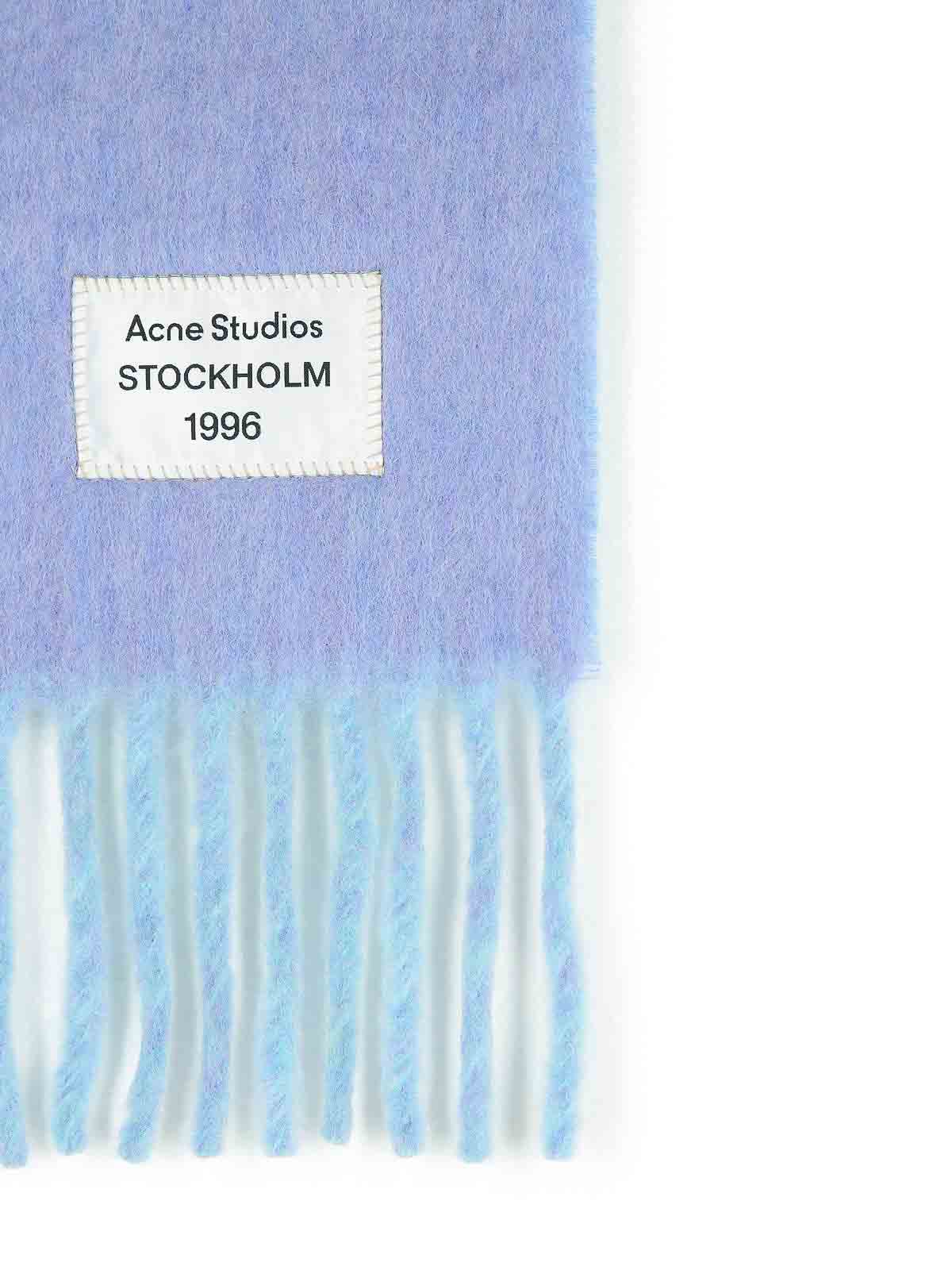 Acne Studios Light Blue Alpaca And Wool Blend Scarf In Blue