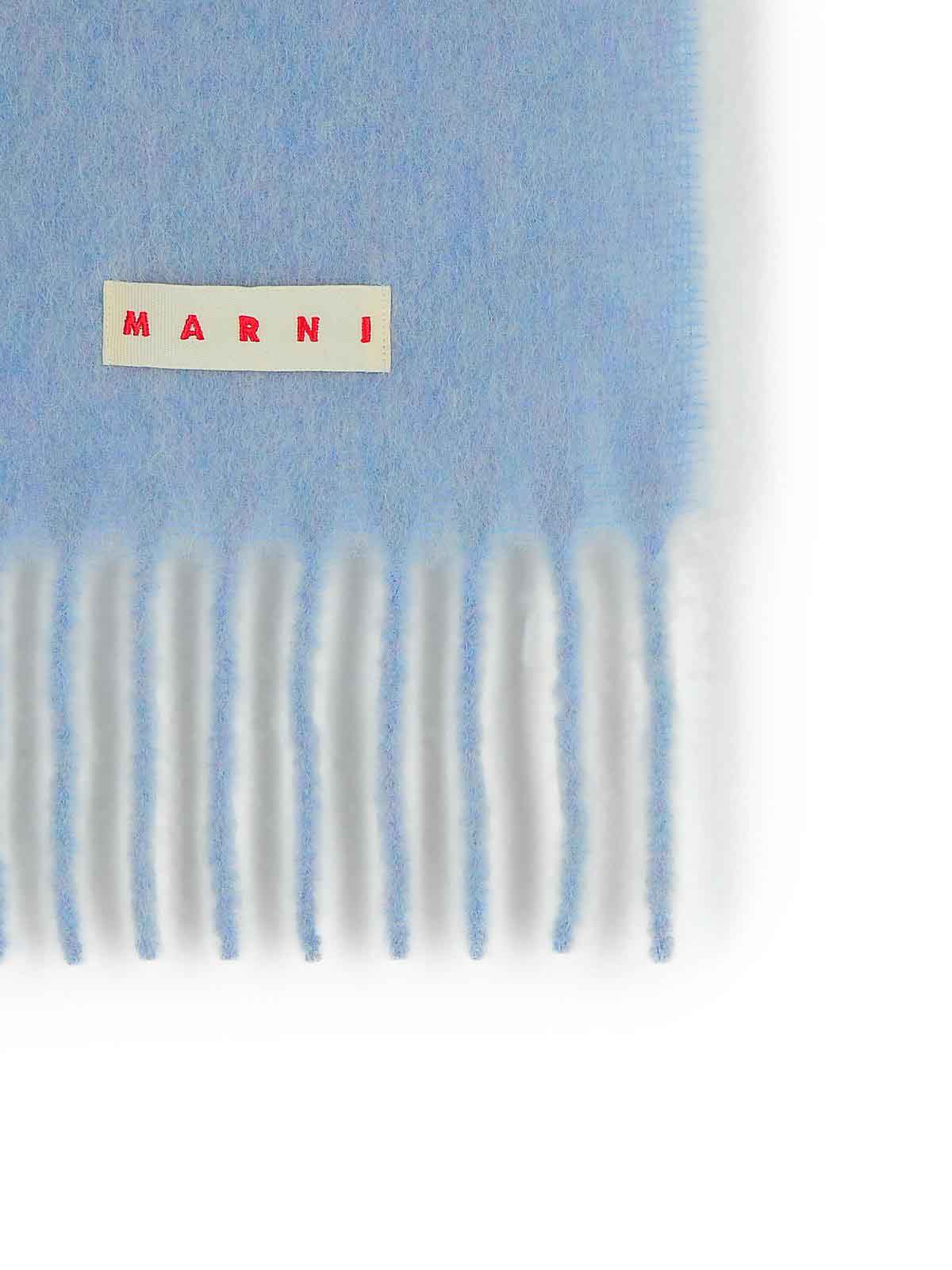 Marni Light Blue Alpaca Blend Scarf In Blue