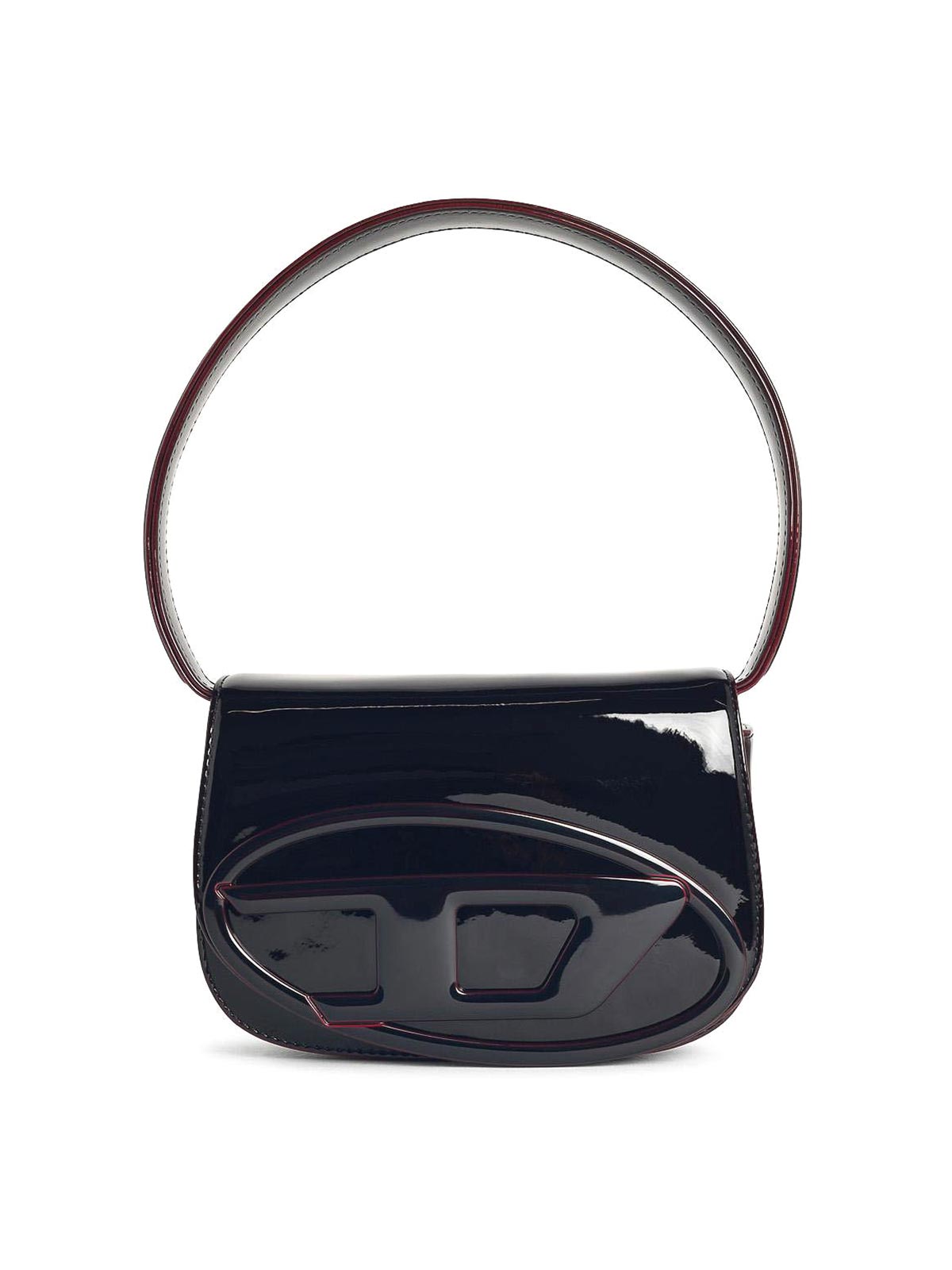 Diesel 1dr Burgundy Liquid Effect Polyurethane Bag In Brown