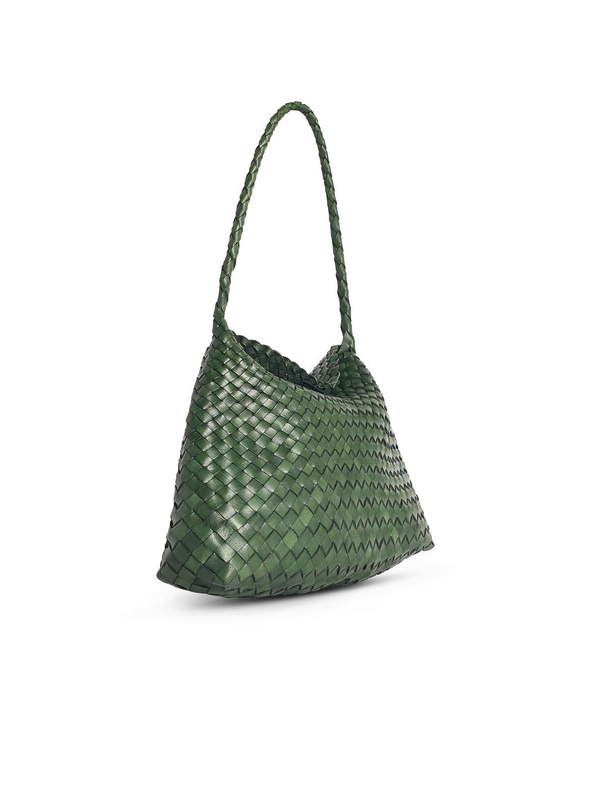 Dragon Diffusion Santa Maria Leaf Green Leather Bag In Green