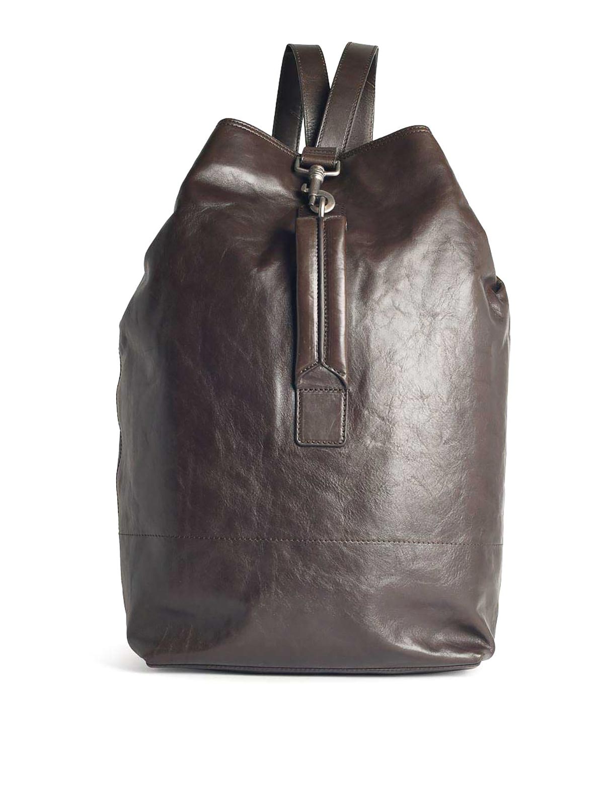 Dries Van Noten Brown Leather Backpack In Brown