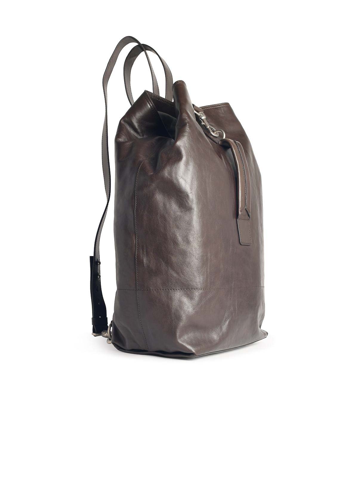 Dries Van Noten Brown Leather Backpack In Brown