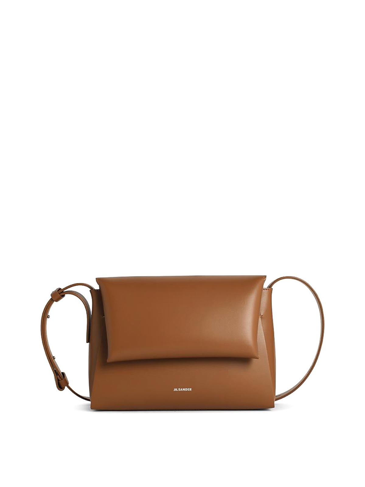 Jil Sander Messenger Brown Leather Crossbody Bag