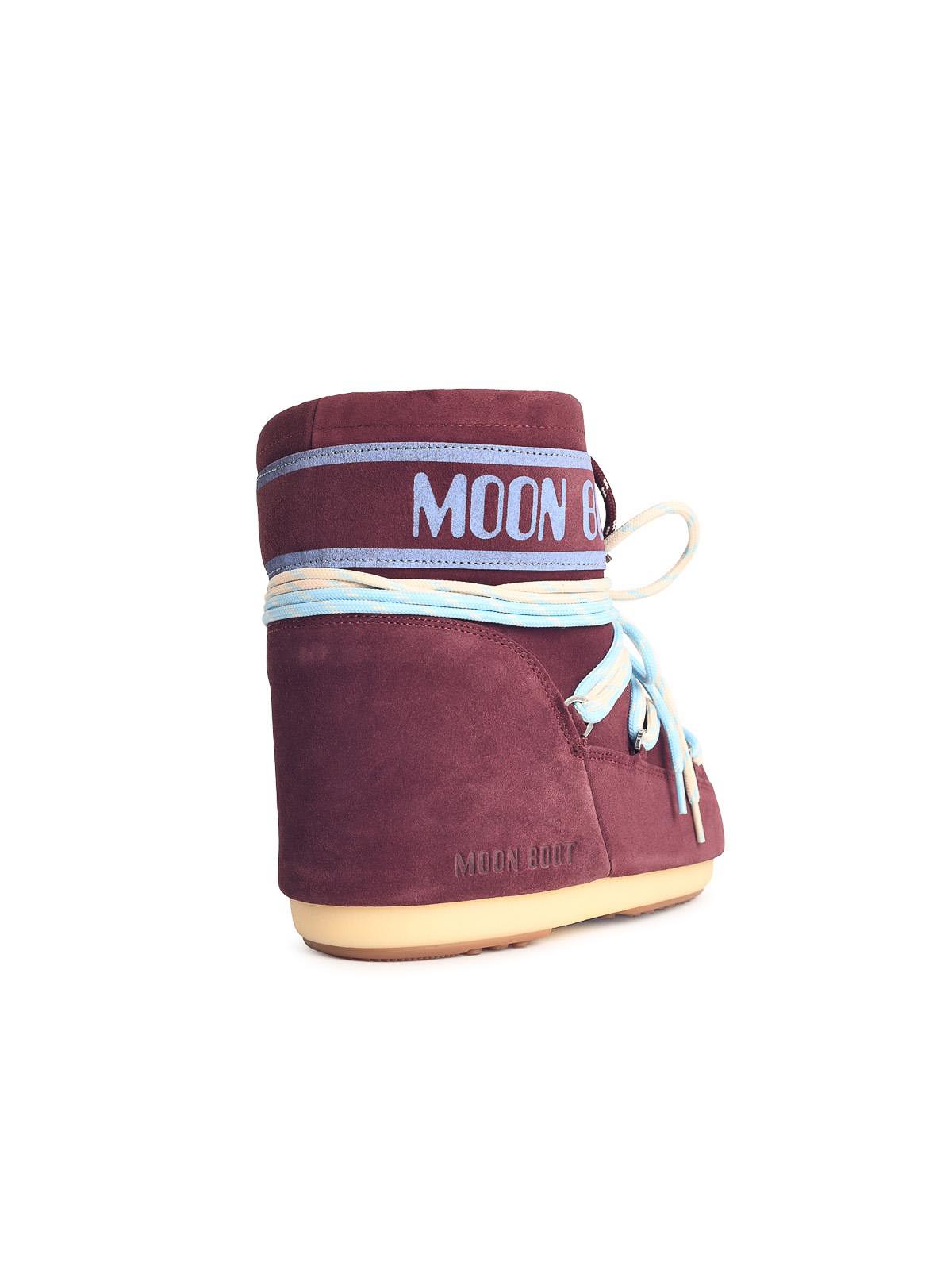 Moon Boot Plum Suede Icon Low Ankle Boots In Purple