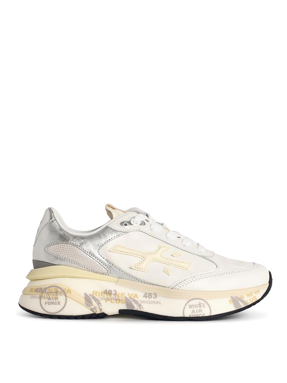 Premiata Moerund 7798 White Leather Blend Sneakers In White