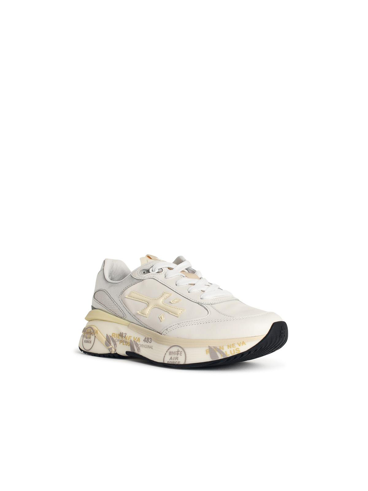 Premiata Moerund 7798 White Leather Blend Sneakers In White