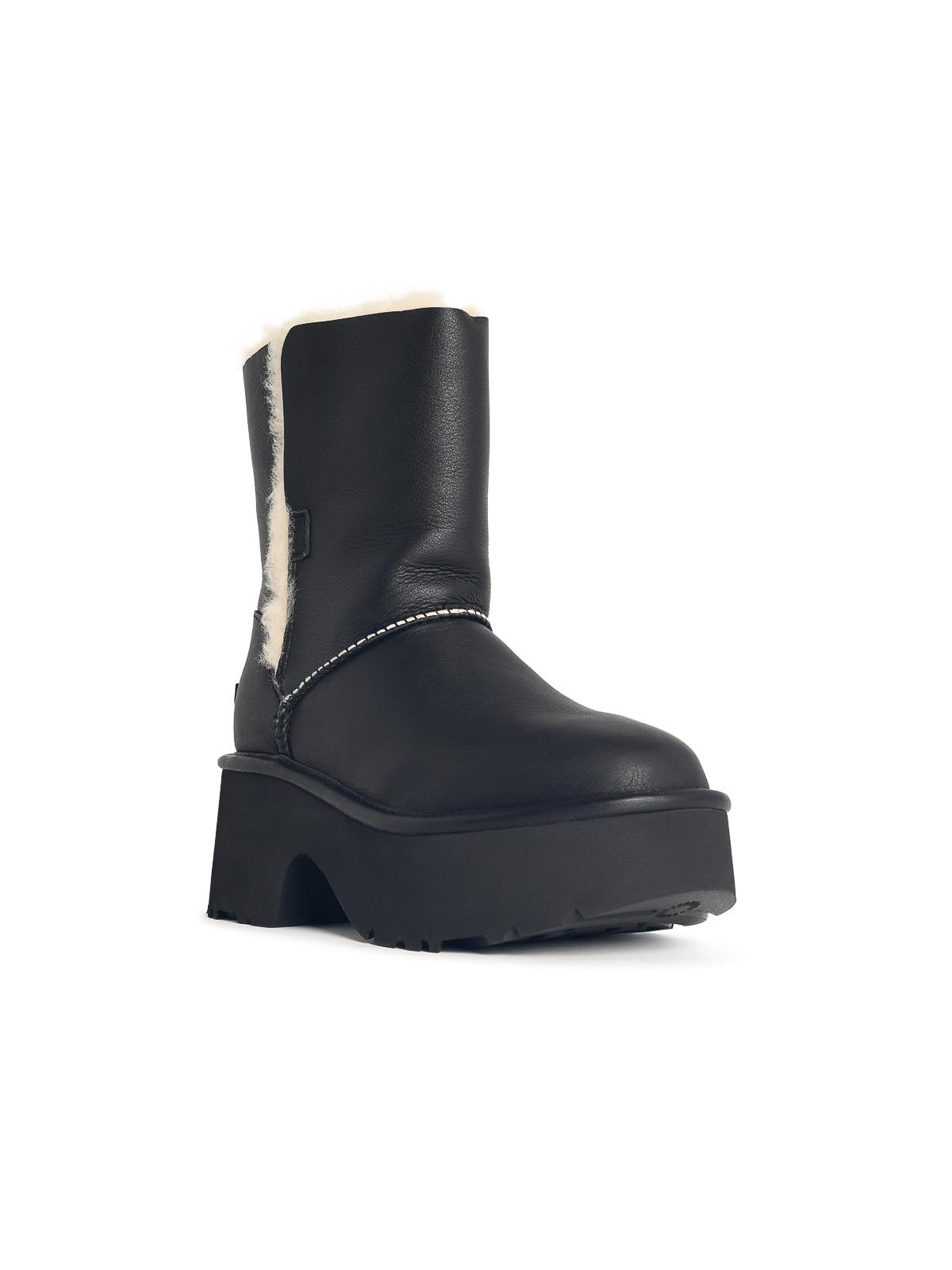 Ugg Classic Esmee Black Leather Boots In Black