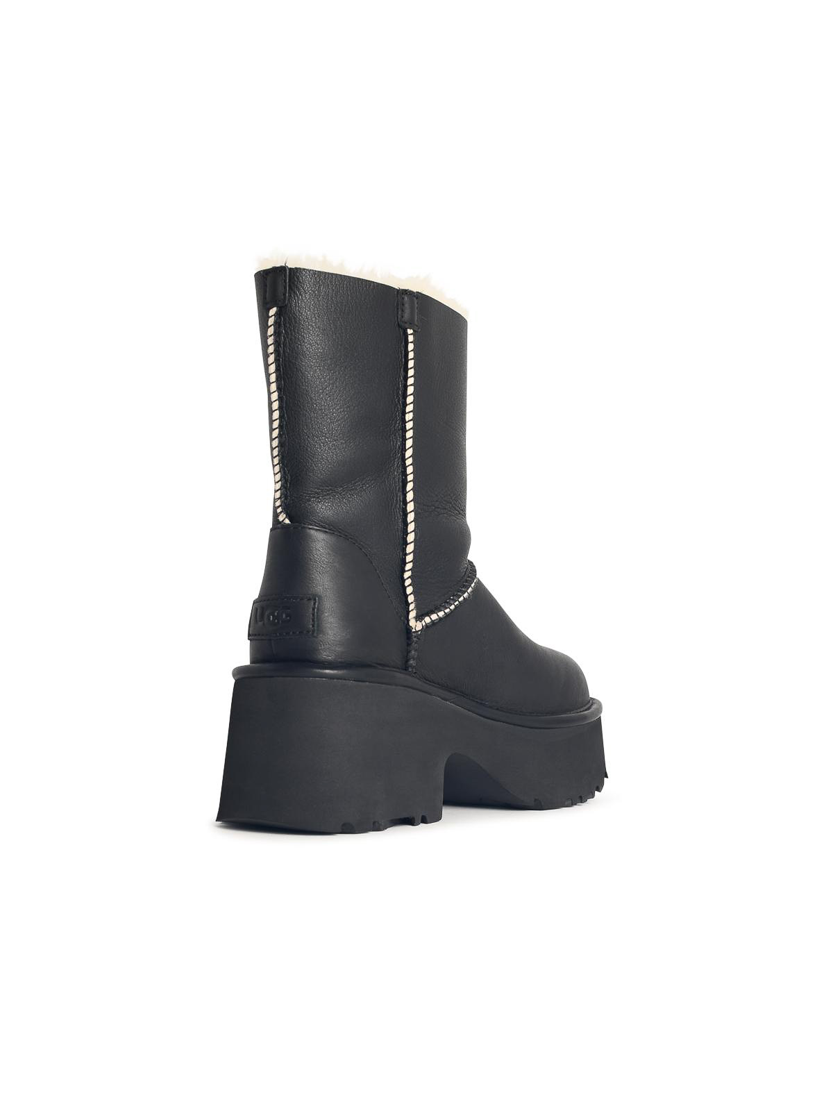 Ugg Classic Esmee Black Leather Boots In Black