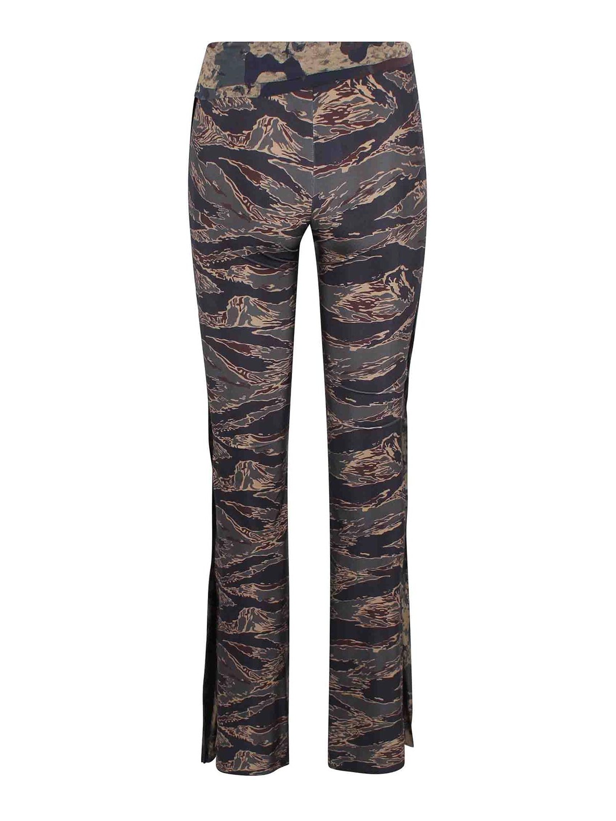 Diesel Flared Trousers Camouflage Motif In Multi