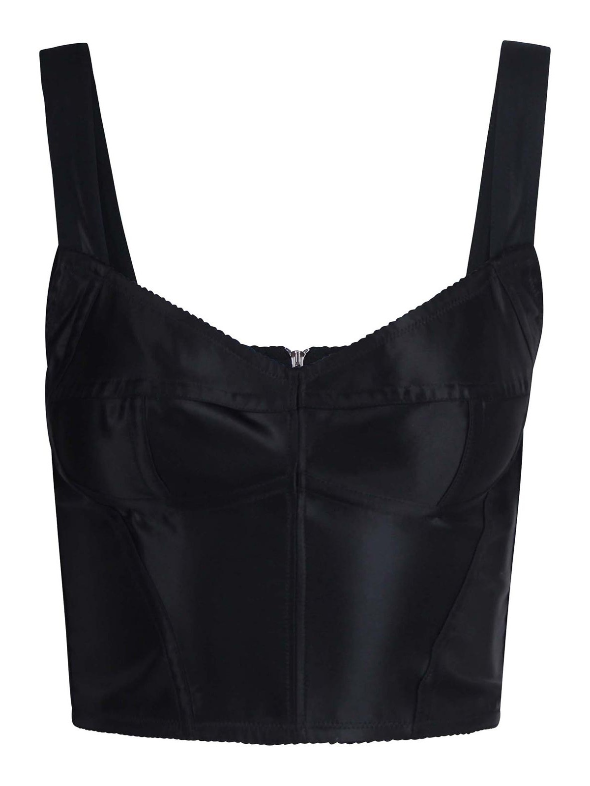 Dolce & Gabbana Top In Raso Elastico In Black
